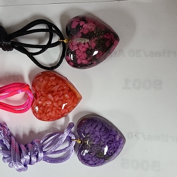 Semi-precious Gemstone Heart Necklaces - Picture 1 of 3